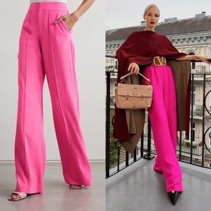 Alice + Olivia Hot Pink Wide Leg Pants